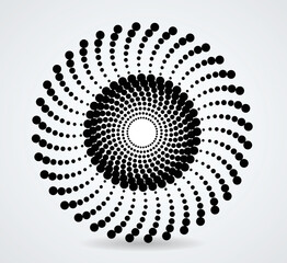 Halftone dots in circle form. round logo . vector dotted frame . design element
