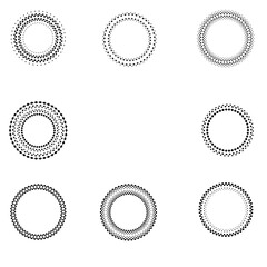 Halftone dots in circle form. round logo . vector dotted frame . design element
