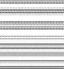 Halftone Dots  Decorative  Border Frame Collection in  Black Color. 