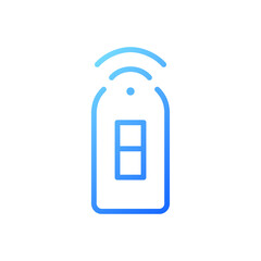 Fototapeta premium Smart light switch pixel perfect gradient linear vector icon. Remote control of home lighting via smartphone. Thin line color symbol. Modern style pictogram. Vector isolated outline drawing