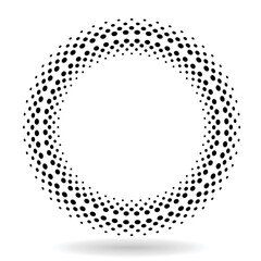 Halftone dots in circle form. round logo . vector dotted frame . design element
