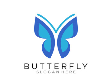 Butterfly logo. Luxury line logotype design. Universal premium butterfly symbol logotype.
