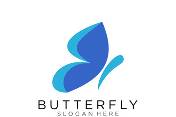 Butterfly logo. Luxury line logotype design. Universal premium butterfly symbol logotype.
