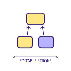 Bundling objects together RGB color icon. Combining data members. Encapsulation method in programming. Blocks connection. Isolated vector illustration. Simple filled line drawing. Editable stroke