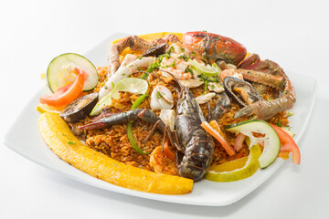 Arroz marinero con camarón ecuatoriano