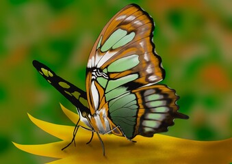 Butterfly; a beautiful hand drawn illustration of a colorful butterfly; hand drawn.