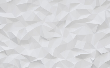 Abstract geometric white and gray color background, polygon, low poly pattern. 3D render illustration..