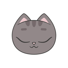 Portrait of a cute sleeping cat. Illustration on transparent background