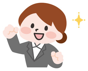 スーツを着た若い会社員の女性