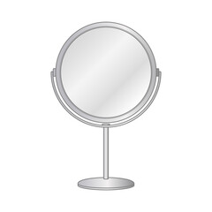 Fototapeta premium Round freehand mirror for make up. Illustration on transparent background