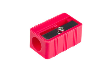 Red sharpener a pencil