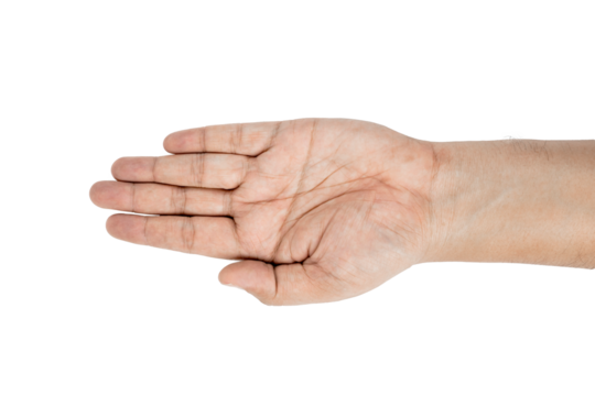 Man's empty hands open