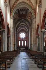Fototapeta na wymiar basilica di san andrea di vercelli in tali, baslica of saint andrew in vercelli in italy 