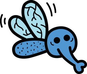 Hand drawn butterfly character illustration, vector