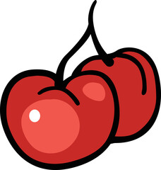 Hand drawn cherry illustration, vector