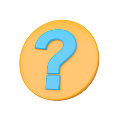 Question Button. Web Interface 3D rendering.