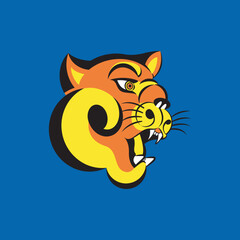 a fierce ugly tiger head