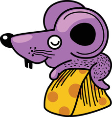 Hand drawn mouse character illustration, vector