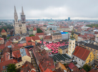 Fototapeta premium Cathedral towers rising into the fog in Europe