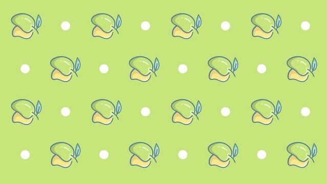Mango illustration pattern 4K background animation