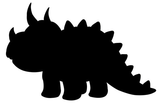 PNG black silhouette cute dinosaur. Silhouette cartoon animal design on transparent background. PNG file format Suitable for graphics websites and who require a silhouette transparent background(PNG).