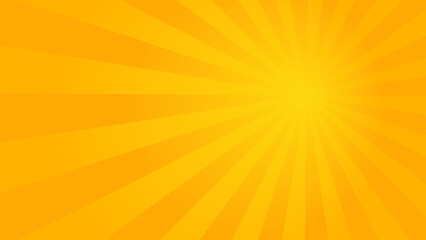 Sunburst pattern background, orange and yellow gradations, radial, summer, vector illustration, suitable for web landing page, sticker background, banner.