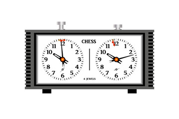 Chess clock, typical analog chess clock vector illustration