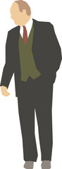 Silhouette Standing Man 34 vector