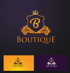 Luxury Logo Template,Hotel, Boutique brand identity. Vector Illustration.