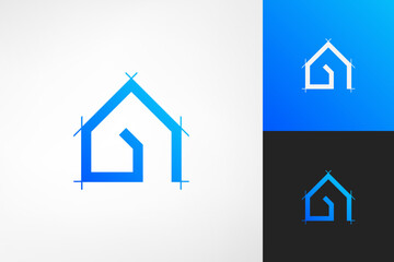 G letter mark home building architectural geometric logo. A simple modern and sophisticated logo. Suitable for architectural, construction, industrial, interior or art company.