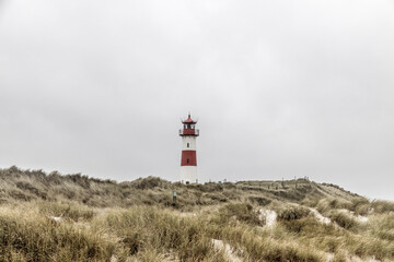 Fototapeta na wymiar The Lighthouse Ostfeuer, List East, Sylt, Germany, Europe