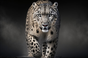 Fototapeta premium Portrait of a snow leopard, Generative AI 