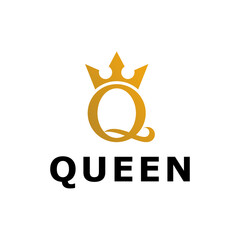 Royal Crowned Q Letter Symbol Logo Design