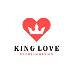 Heart of Love Crowned by the King's Symbol Logo Design