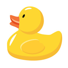 Yellow rubber duck vector illustration flat style isolated on white