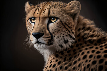Obraz premium Portrait of a cheetah, Generative AI 