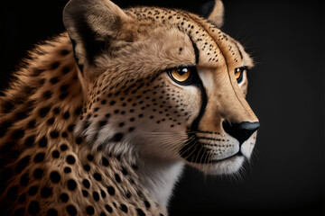 Portrait of a cheetah, Generative AI	