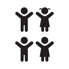 illustration of boy and girl vector symbol

