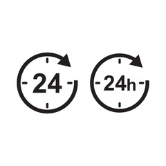 24 hour round the clock vector symbol
