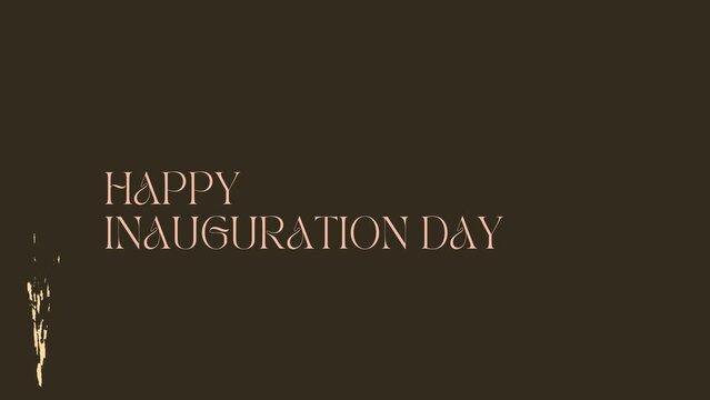 Inauguration Day with stylish letters and firworks