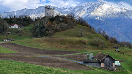 Fototapeta na wymiar Castle ruin Wartau Switzerland