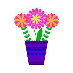 Colorful flower . Spring season. Flat style vector illustration. Isolated on white background.