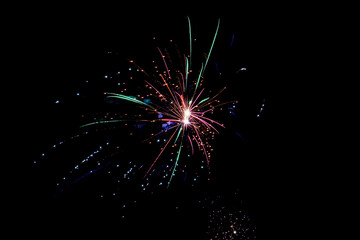 fireworks in the night sky