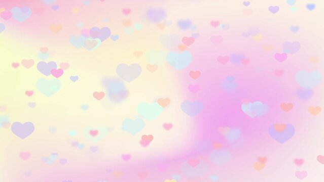 Abstract heart bokeh background pastel color