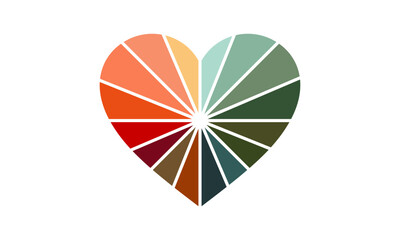 Obraz premium Abstract love logo design template, heart symbol with line art style