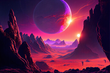 Digital Art, Scenery on Outer Planet