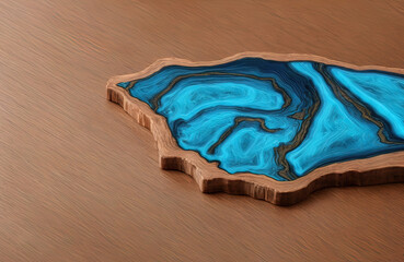 Wood and blue resin - Cerulean Cross-Section