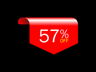 57 offer tag discount vector icon stamp , Vector illustration.