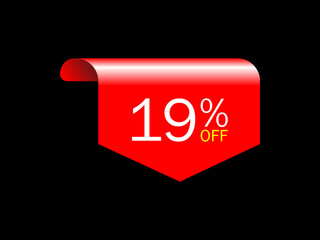 19 offer tag discount vector icon stamp , Vector illustration.