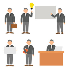 Businessman character for animation. Flat style character vector illustration